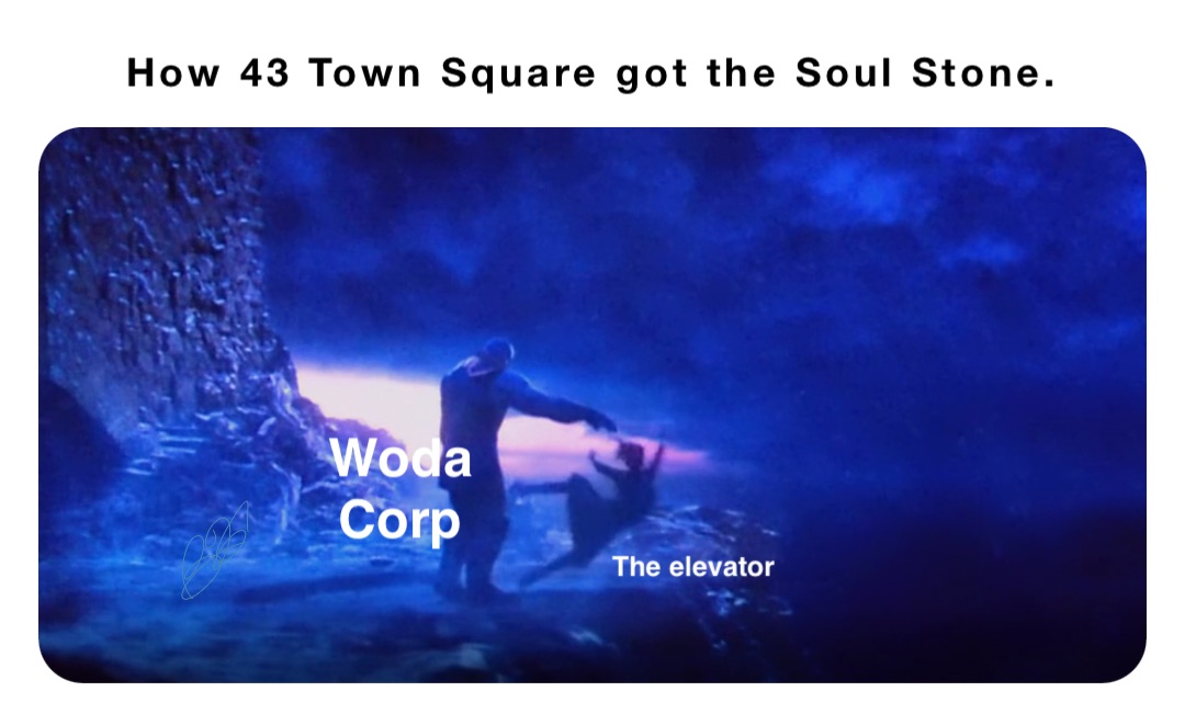 How 43 Town Square got the Soul Stone. Woda Corp The elevator