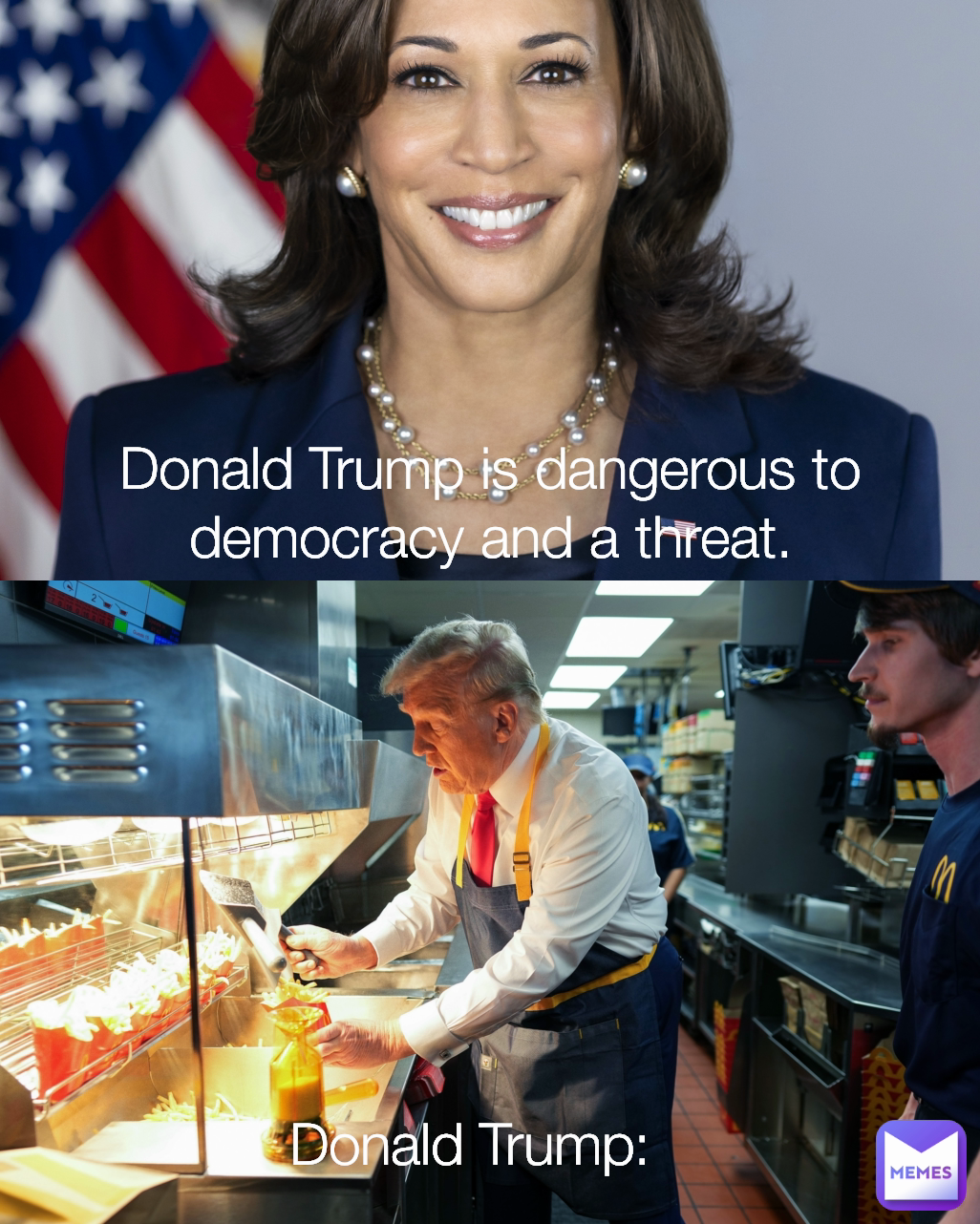 Donald Trump is dangerous to democracy and a threat. Donald Trump: