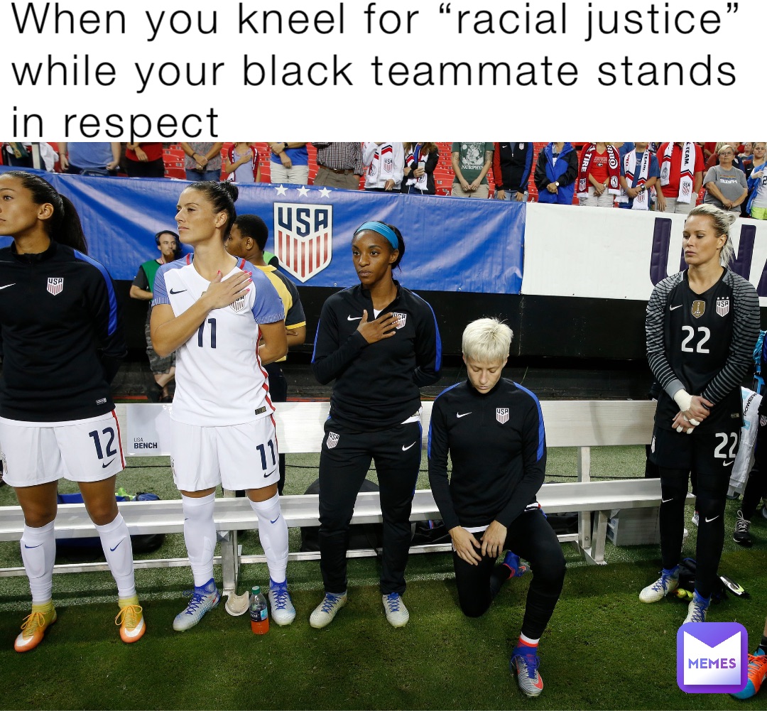 When you kneel for “racial justice” while your black teammate stands in respect