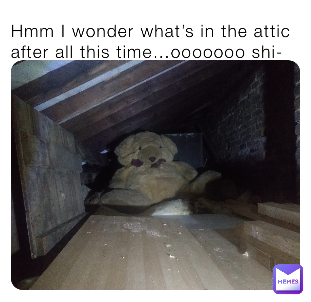 Hmm I wonder what’s in the attic after all this time…ooooooo shi-