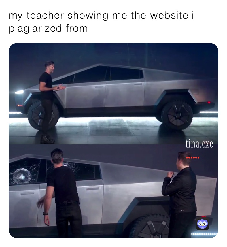 my teacher showing me the website i plagiarized from