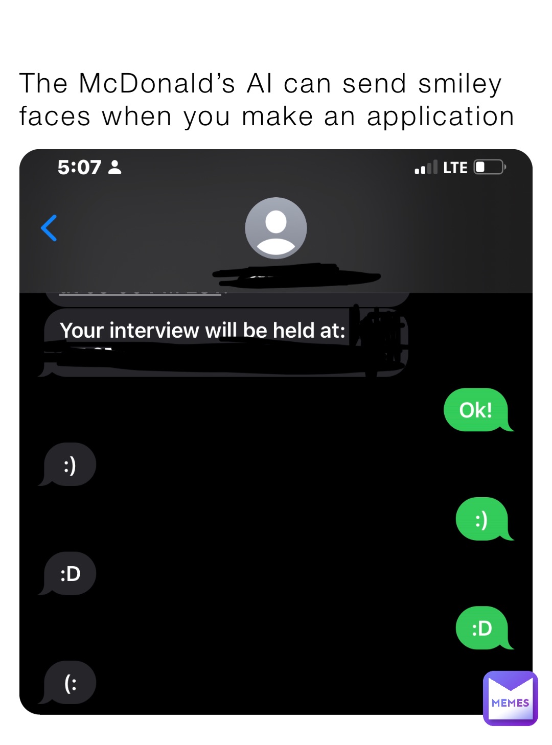 The McDonald’s AI can send smiley faces when you make an application