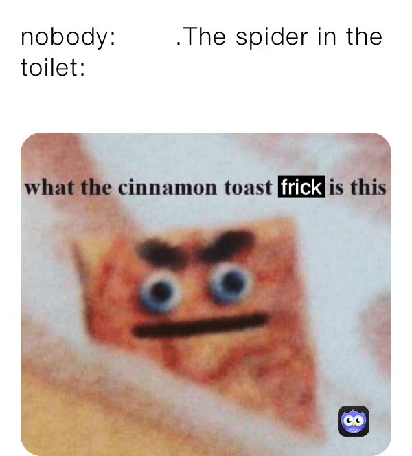 nobody:       .The spider in the toilet:
