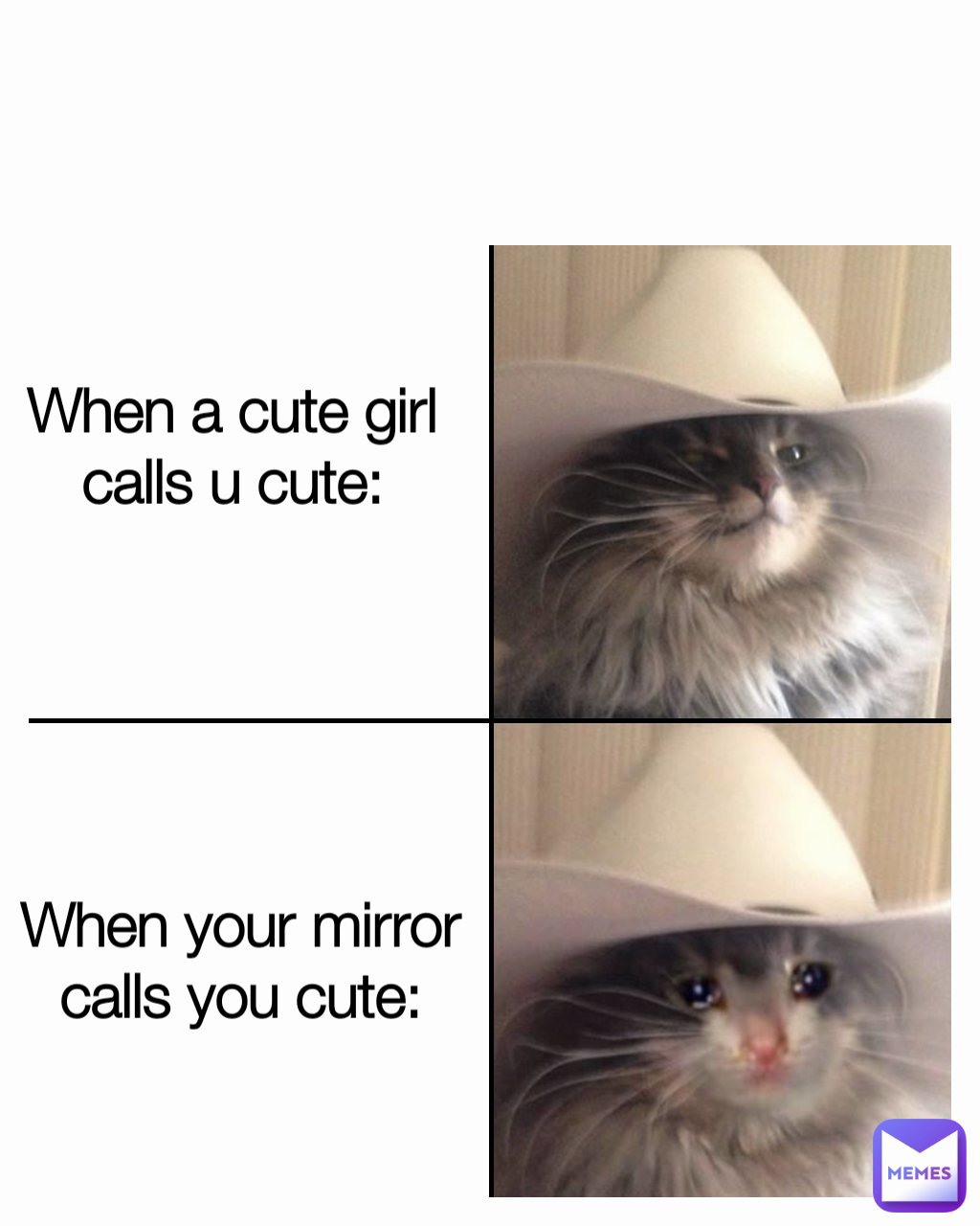 When your mirror calls you cute: When a cute girl calls u cute: