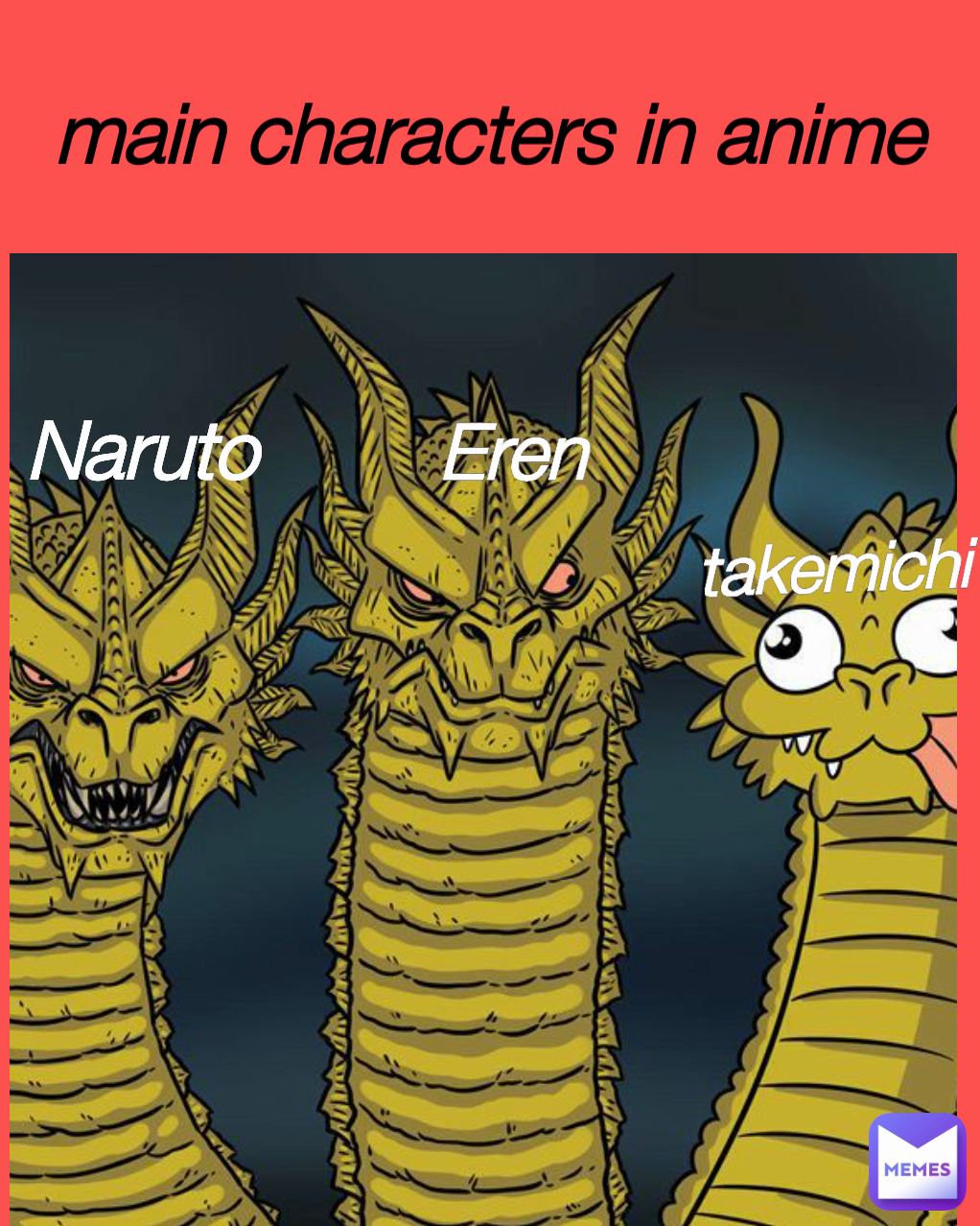 main characters in anime takemichi Naruto Eren