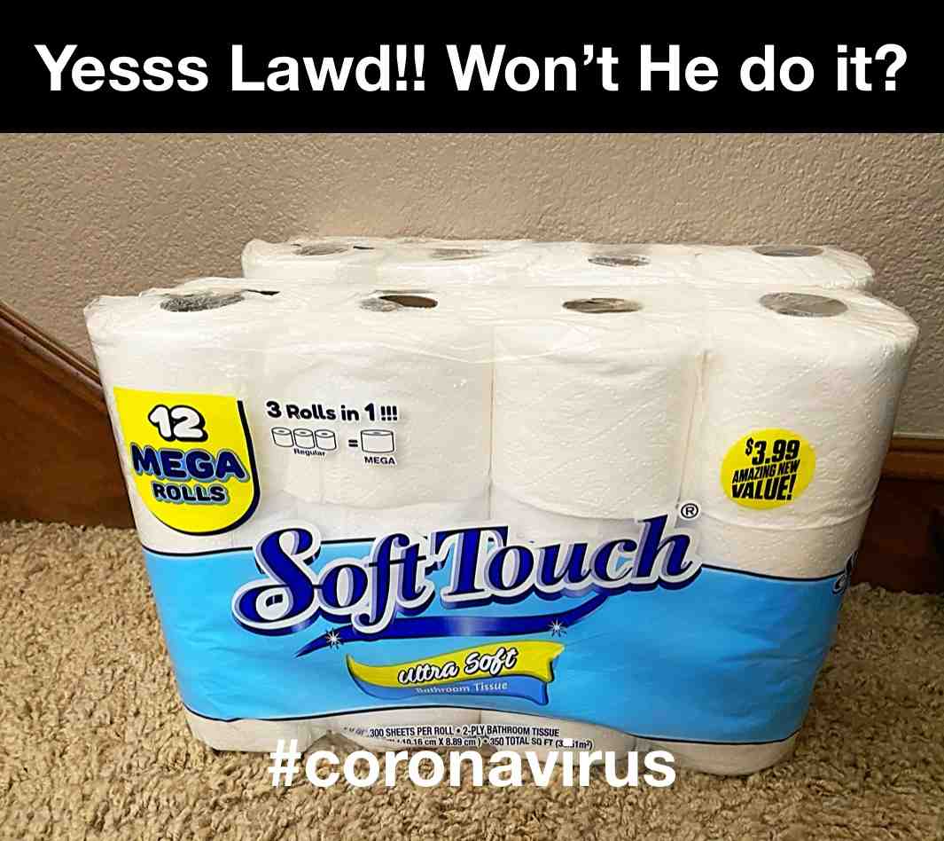People are fightin’ over #toiletpaper in these streets. #thankful #godisgood #coronavirus #endtimes