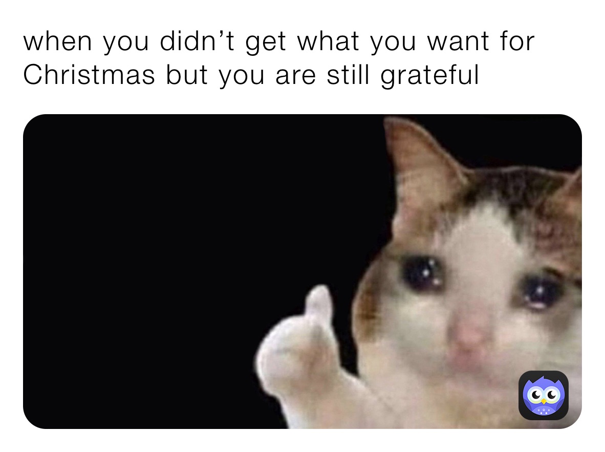 when you didn’t get what you want for Christmas but you are still grateful 