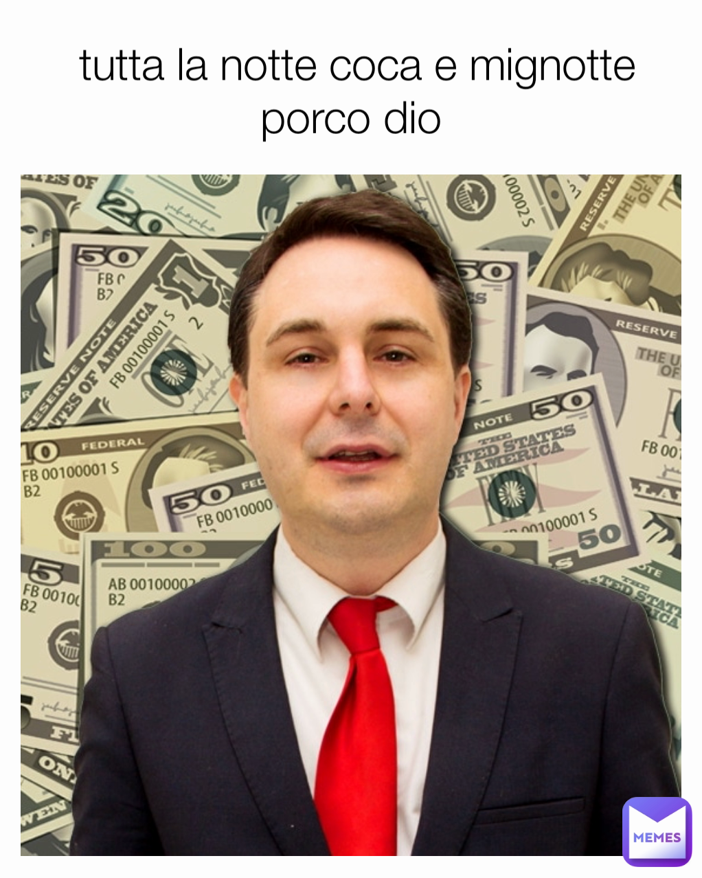 tutta la notte coca e mignotte porco dio | @Blasfemoita | Memes