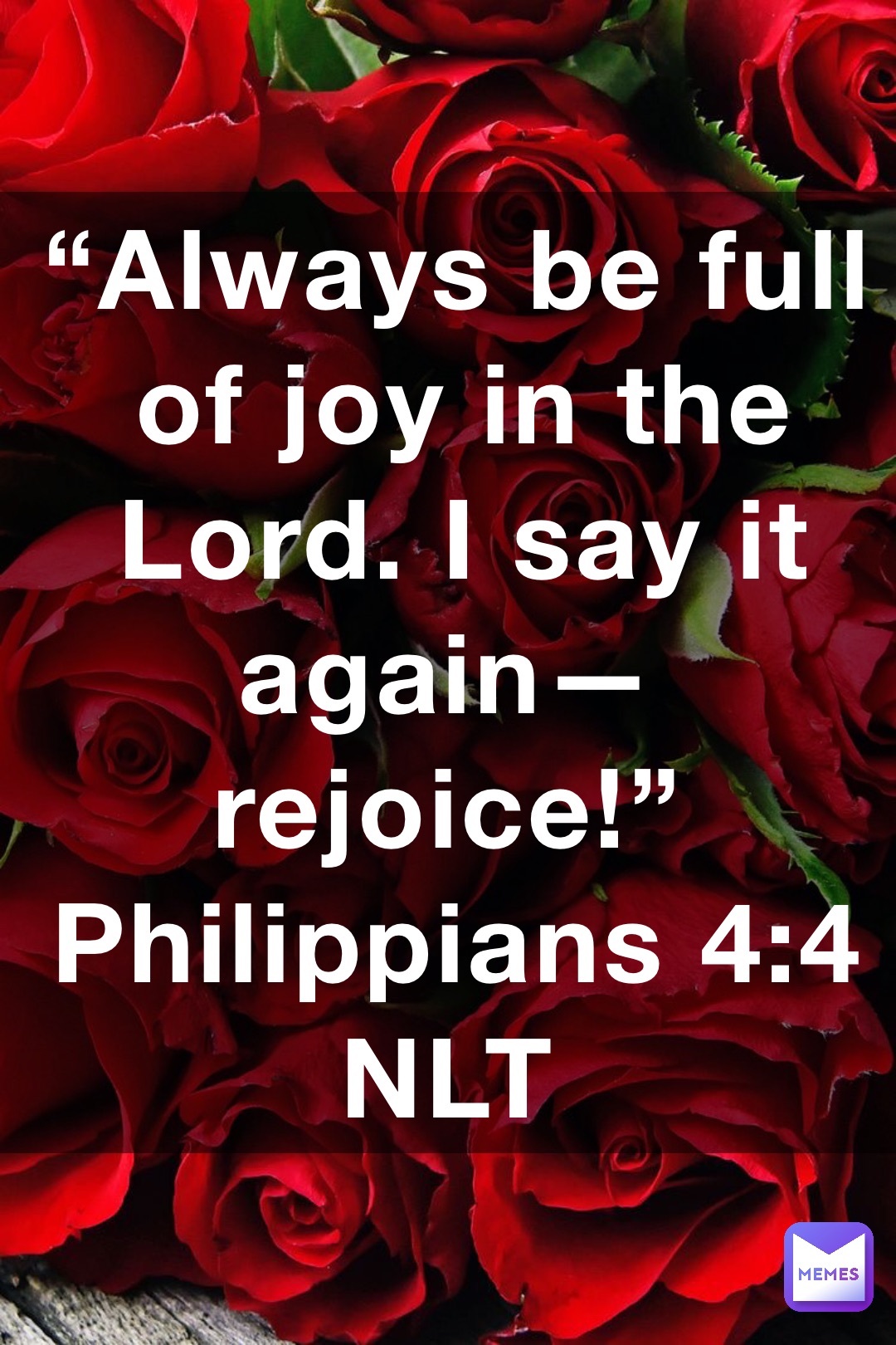 “Always be full of joy in the Lord. I say it again—rejoice!”
‭‭Philippians‬ ‭4:4‬ ‭NLT‬‬